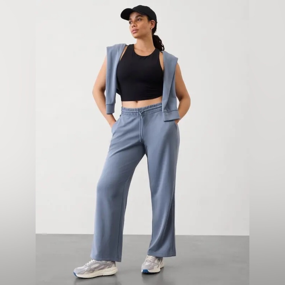 Athleta Seasoft Drawstring Pants Shadow Blue L - image 3